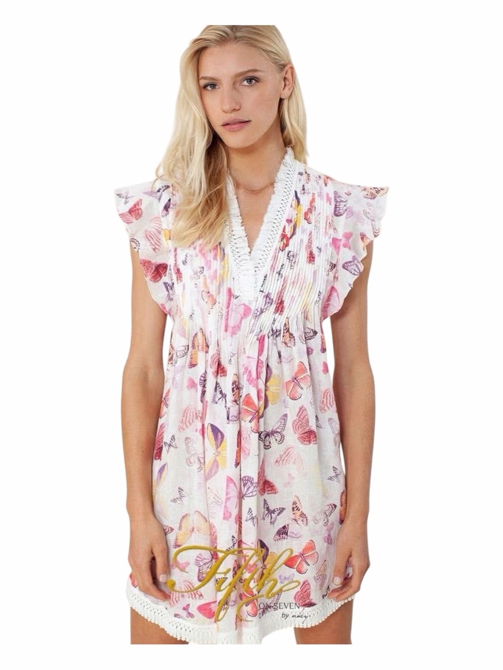 Hale Bob Printed Linen Mini Dress XS New